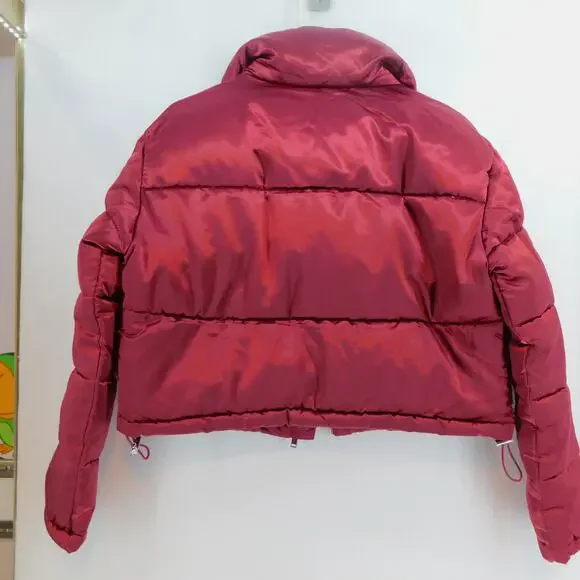 7 For All Mankind Women's Lined Puffer Jacket Coat Red  Small New - Picture 5 of 11